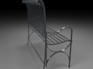 terrace steel bench 3D-Modell