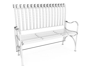 terrace steel bench 3D-Modell