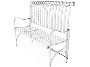 terrace steel bench 3D-Modell