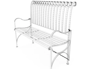 terrace steel bench 3D Model