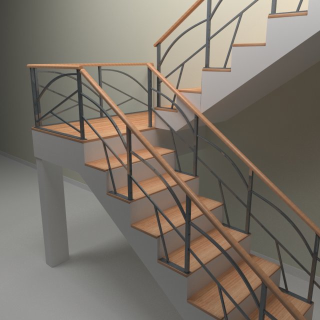 stair railings Model 3D .c4d .max .obj .3ds .fbx .stl .blend 