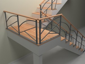 stair railings Model 3D