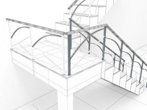stair railings Model 3D