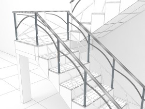 stair railings Model 3D