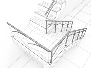 stair railings Model 3D