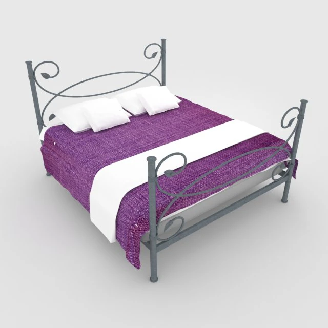 steel bed 3D Model .c4d .max .obj .3ds .fbx .stl .blend 