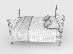 steel bed 3D Model
