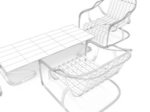 steel terrace furniture 3D Модель