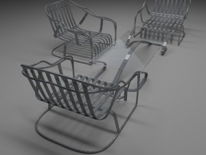 steel terrace furniture 3D Model