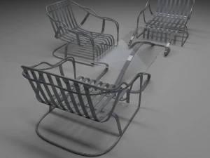 m&oacute;veis de terra&ccedil;o em a&ccedil;o Modelo 3D