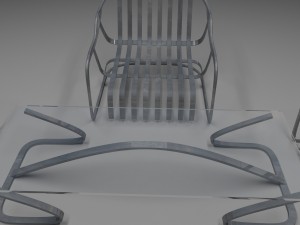 steel terrace furniture 3D Модель