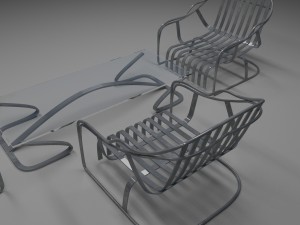 steel terrace furniture 3D Модель