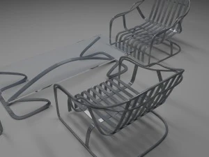 steel terrace furniture 3D Model