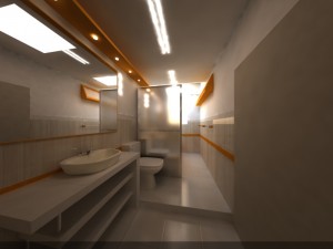long bathroom design 3D Model