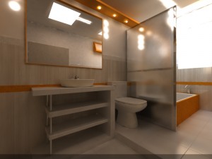 long bathroom design Modelo 3D