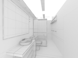 long bathroom design Modelo 3D