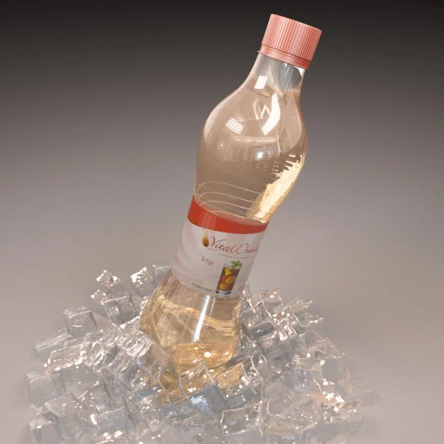 bottle with ice 3D Model .c4d .max .obj .3ds .fbx .stl .blend 