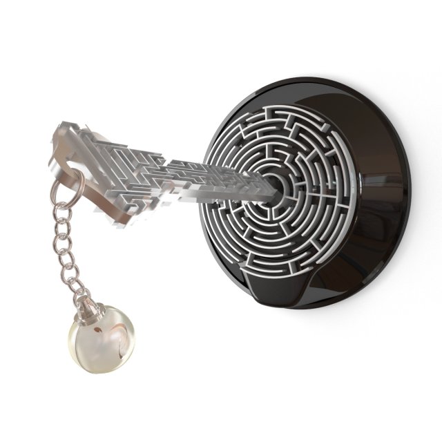 labyrinth key 3D 모델 .c4d .max .obj .3ds .fbx .stl .blend 