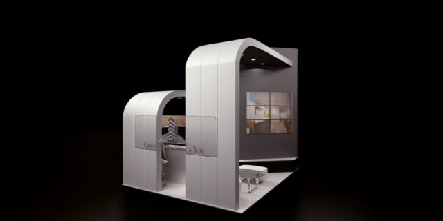 stand fair exhibitor 3D 모델 .c4d .max .obj .3ds .fbx .stl .blend 