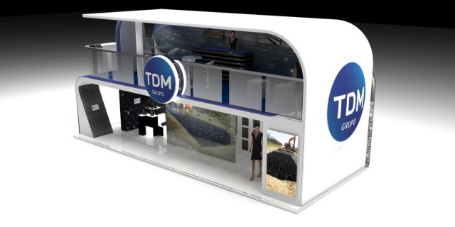 exhibition stand of 2 levels 3D Модель .c4d .max .obj .3ds .fbx .stl .blend 