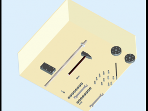 tools screw balls carriage lnkey nuts lnkeybolts hammer 3D Model
