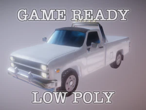 eighties pickup truck low-poly game ready 3D Model