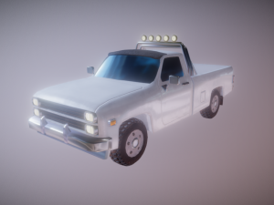 eighties pickup truck low-poly game ready 3D-Modell
