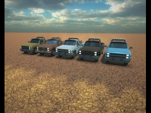 eighties pickup truck low-poly game ready 3D-Modell