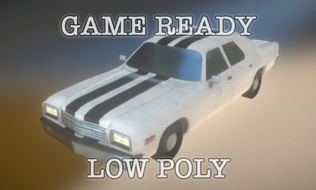 large american car low-poly game ready 3D Model .c4d .max .obj .3ds .fbx .stl .blend 