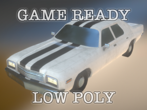 large american car low-poly game ready 3D Model