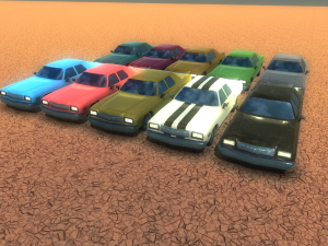 large american car low-poly game ready 3D Model