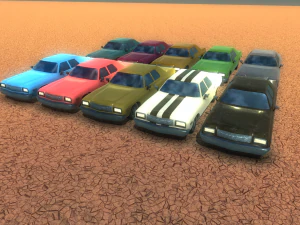 large american car low-poly game ready 3D Model