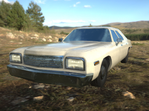 large american car low-poly game ready 3D Model