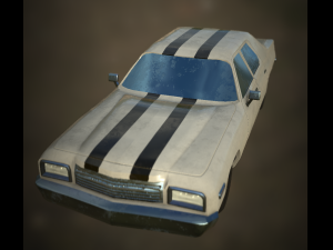 large american car low-poly game ready 3D Model