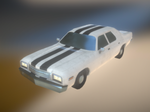 large american car low-poly game ready 3D Model