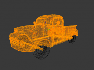 old pickup truck low poly game ready 3D Model