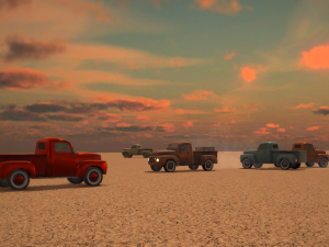 old pickup truck low poly game ready 3D Model