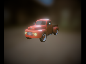 old pickup truck low poly game ready 3D Model
