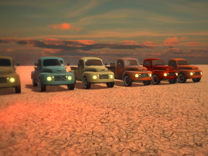 old pickup truck low poly game ready 3D Model