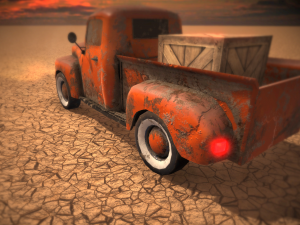 old pickup truck low poly game ready 3D Model