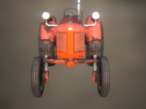 old tractor low poly game ready 3D Модель