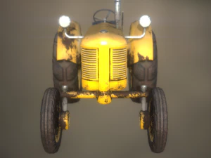 old tractor low poly game ready 3D Model