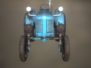 old tractor low poly game ready 3D Модель
