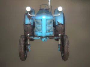 old tractor low poly game ready 3D Model
