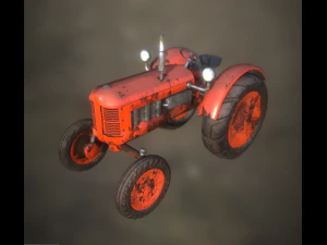 old tractor low poly game ready 3D Model