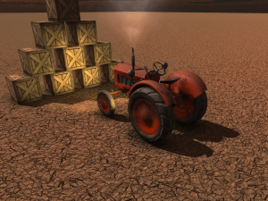 old tractor low poly game ready 3D Модель