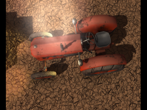 old tractor low poly game ready 3D Модель