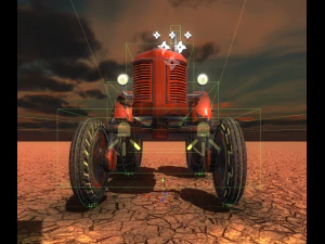old tractor low poly game ready 3D Model