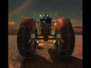 old tractor low poly game ready 3D Model