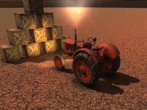 old tractor low poly game ready 3D Модель